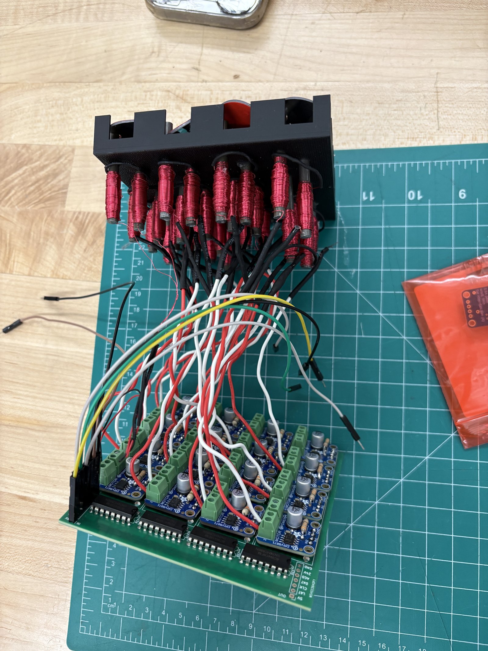 Early display module with hand wound electromagnets and point to point wiring
